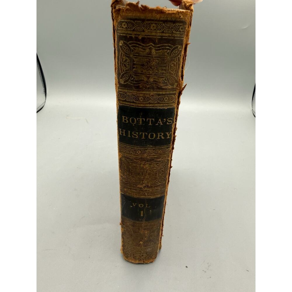 1837 Charles Botta History War of Independence United States Vol 1 Leather